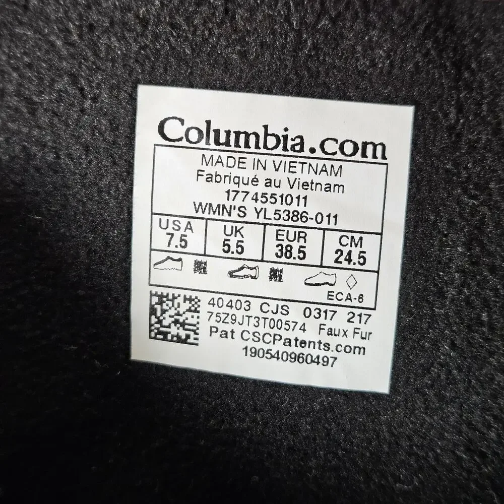 Columbia Minx Mid III Winter Boots Women's Black US 7.5 Waterproof Insulated